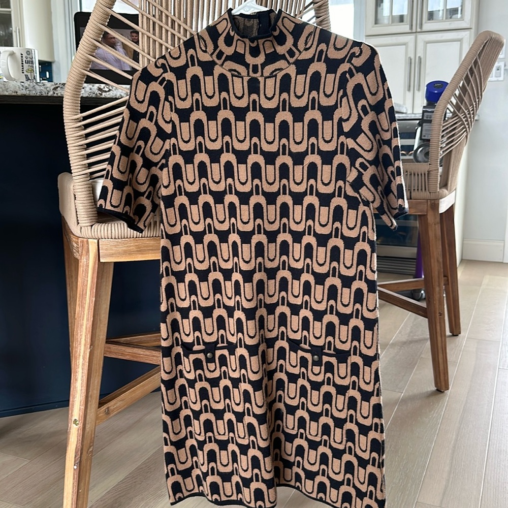 Anthropologie Maeve brown and black dress